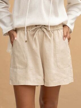 NOMAD the Label Linen Shorts - S - Stone Linen - XLNT
